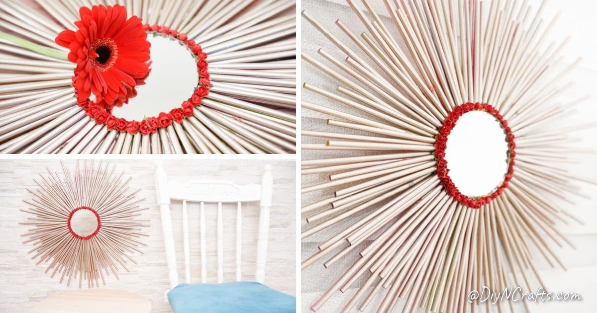 Gorgeously Shiny Painted Straw Mirror Wall Art Diy Guides Painted Straw Mirror Wall Art
