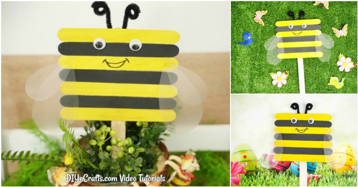 Cute DIY Craft Stick Bees – With Video