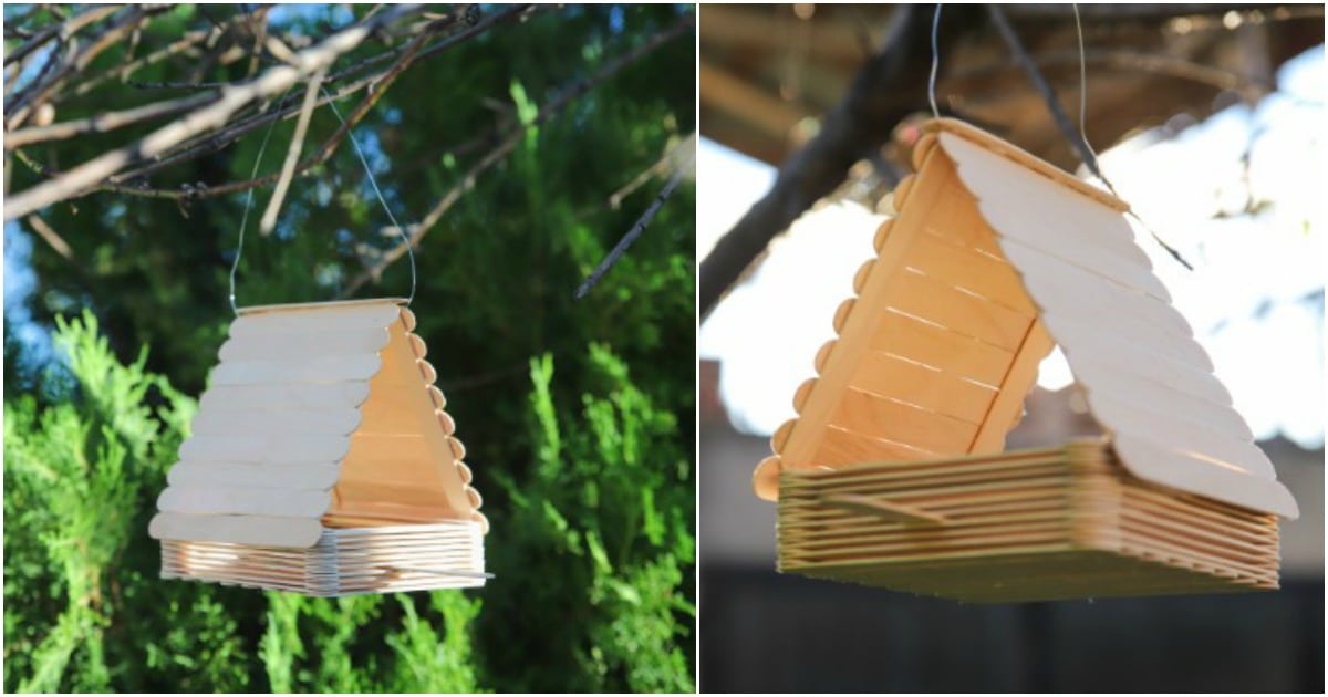 How to Make a Cute DIY Bird Feeder Out of Craft Sticks