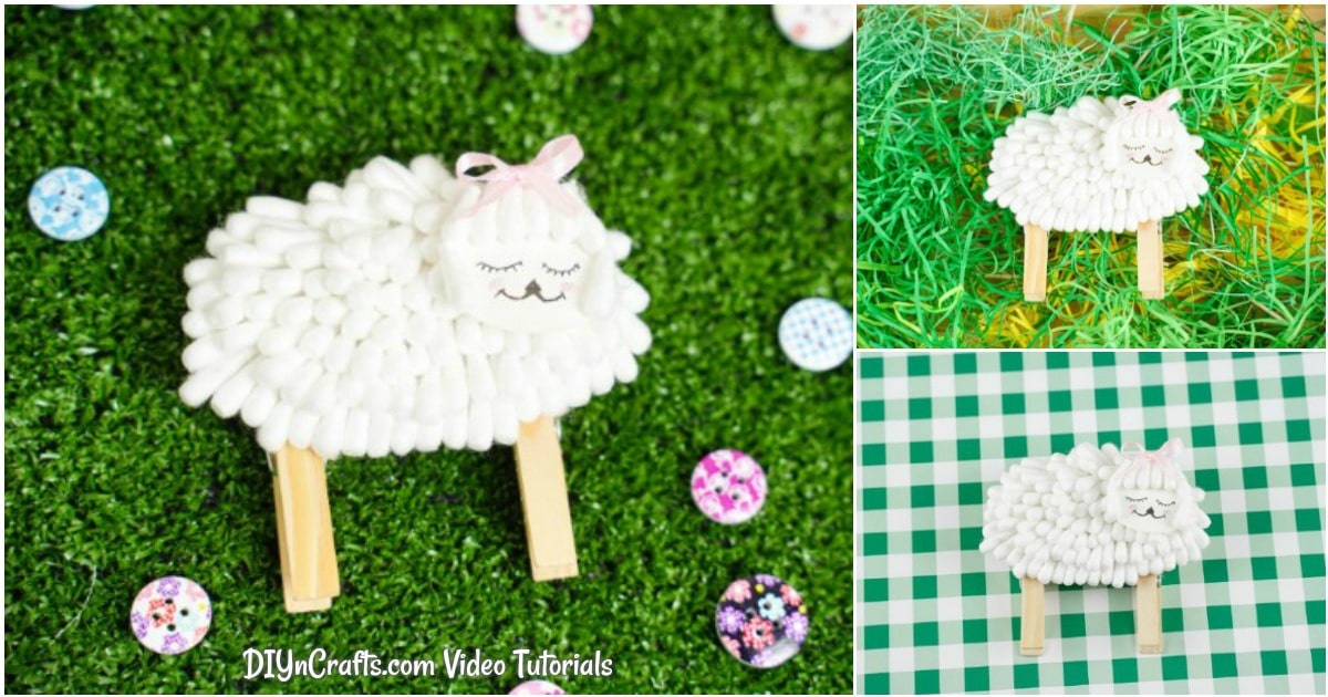 Cute DIY Cotton Swab Lamb Spring Craft