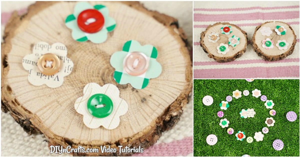 Decorative DIY Paper Button Flowers