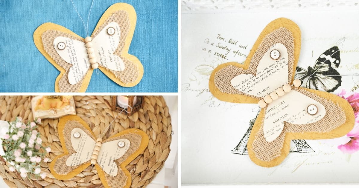 Beautiful Decorative Rustic Burlap Butterfly Craft