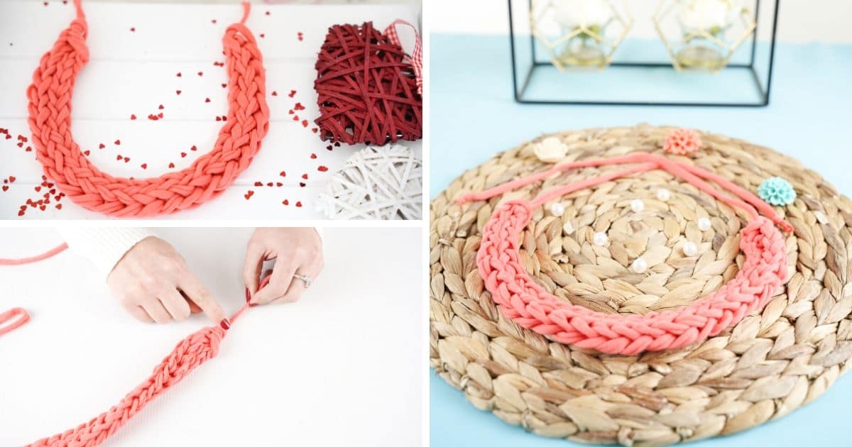 Gorgeous Finger Knitted Necklace With Video Tutorial