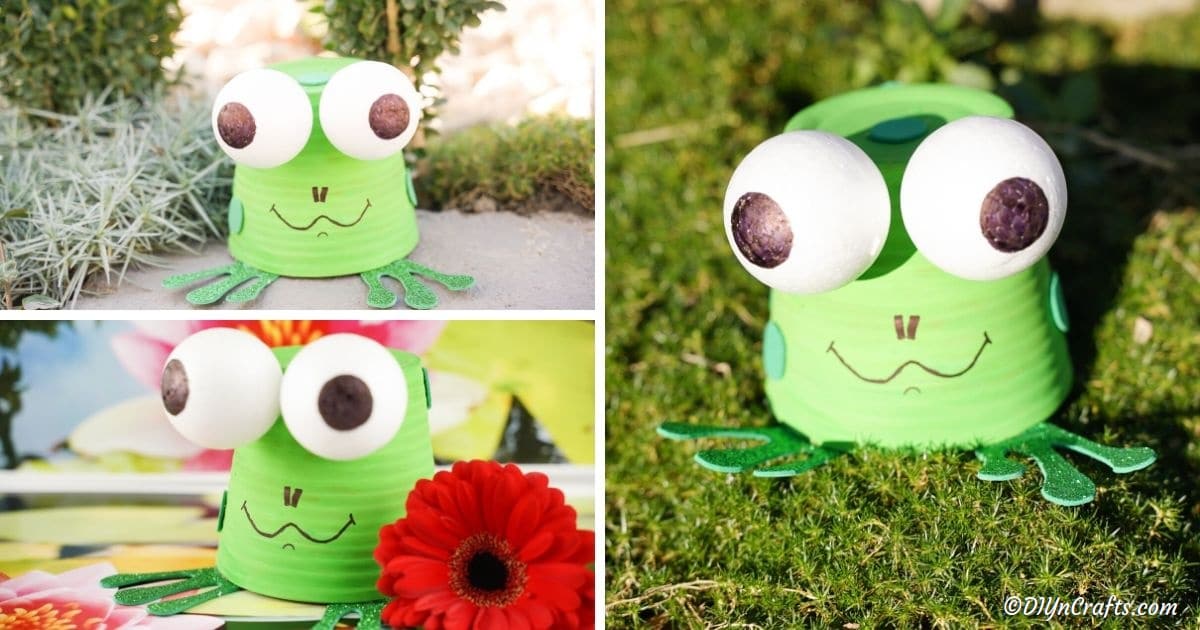 Upcycled Flower Pot Frog Garden Decoration
