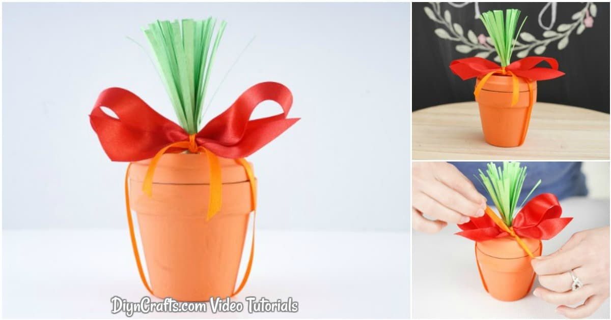 DIY Flower Pot Carrot Easter Decoration