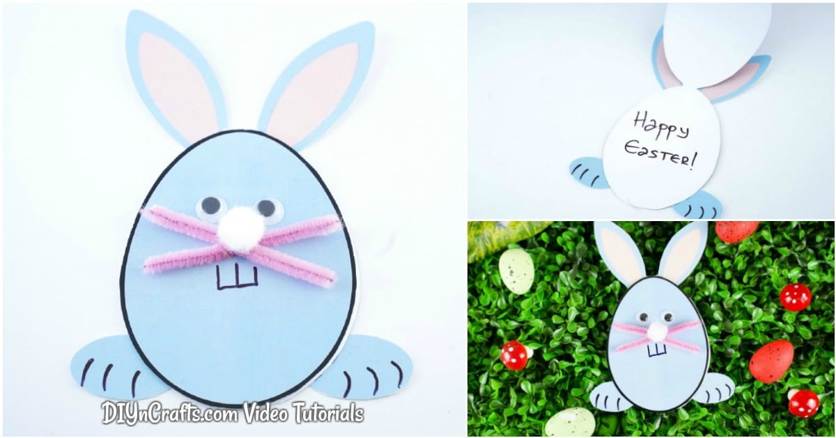 Printable Egg Shaped Easter Bunny Card
