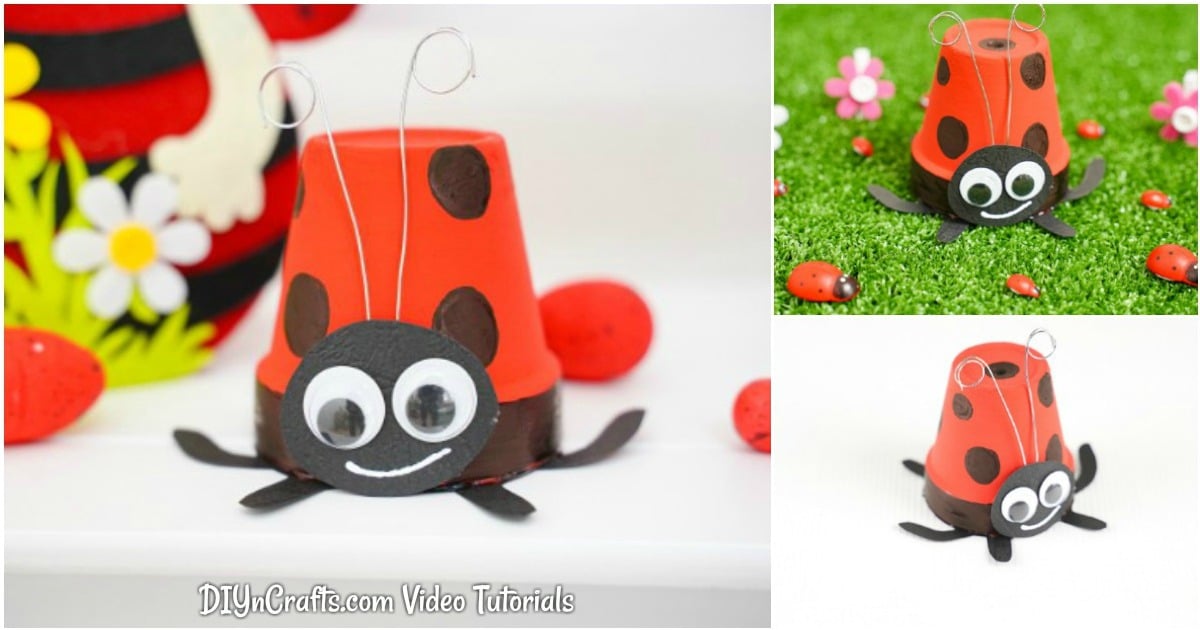 Cute DIY Upcycled Flower Pot Ladybug