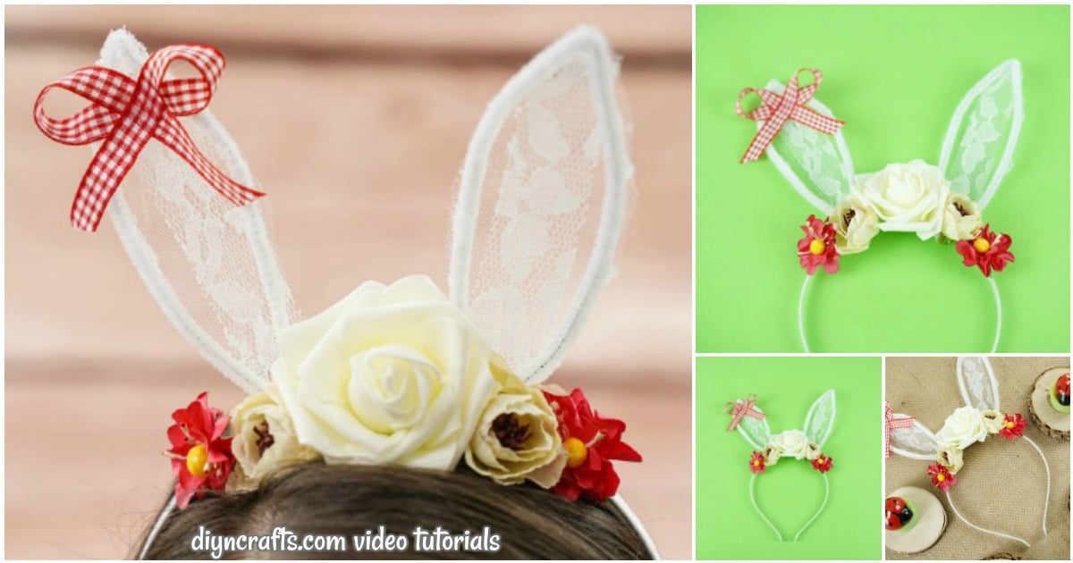 Cute Lace Bunny Ears Headband Craft (Video Tutorial)