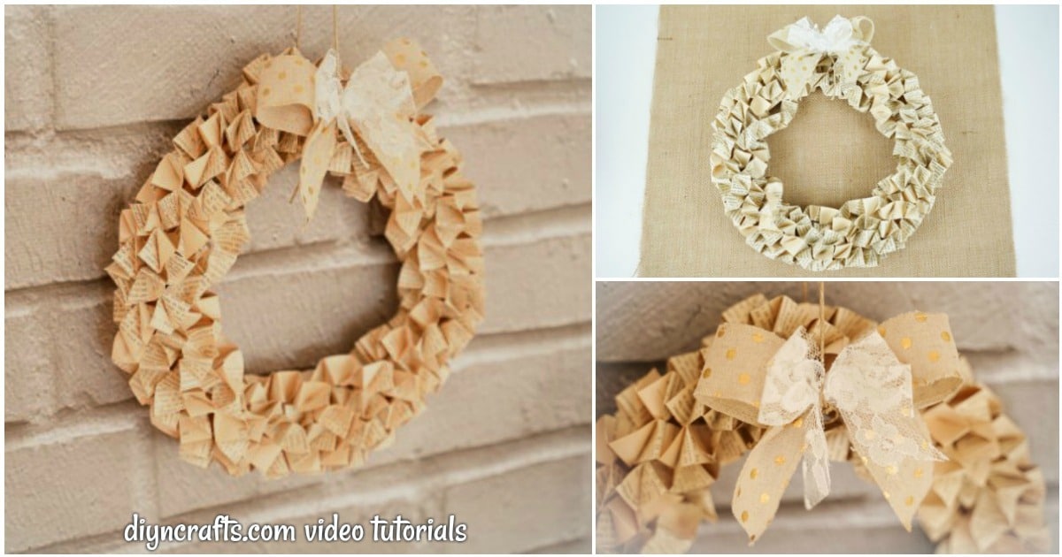 Easy Origami Old Book Page Wreath