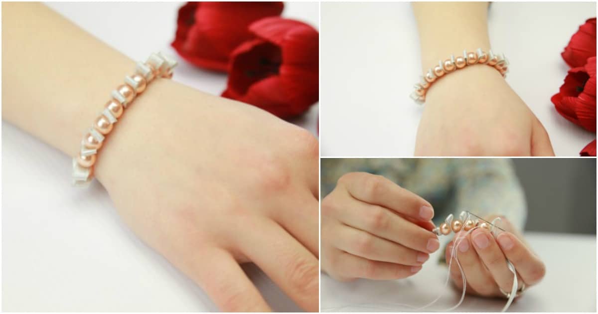 How to Make a Pearl and Ribbon Bracelet
