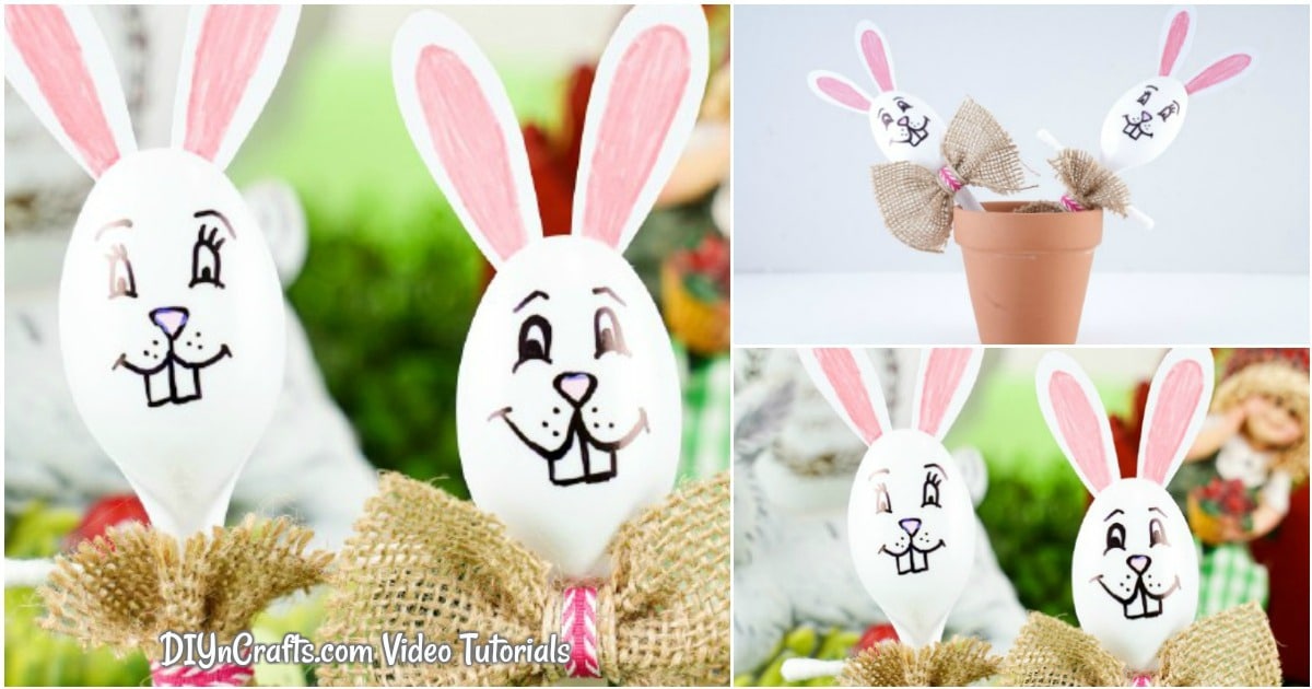Cute Plastic Spoon Easter Bunny Craft