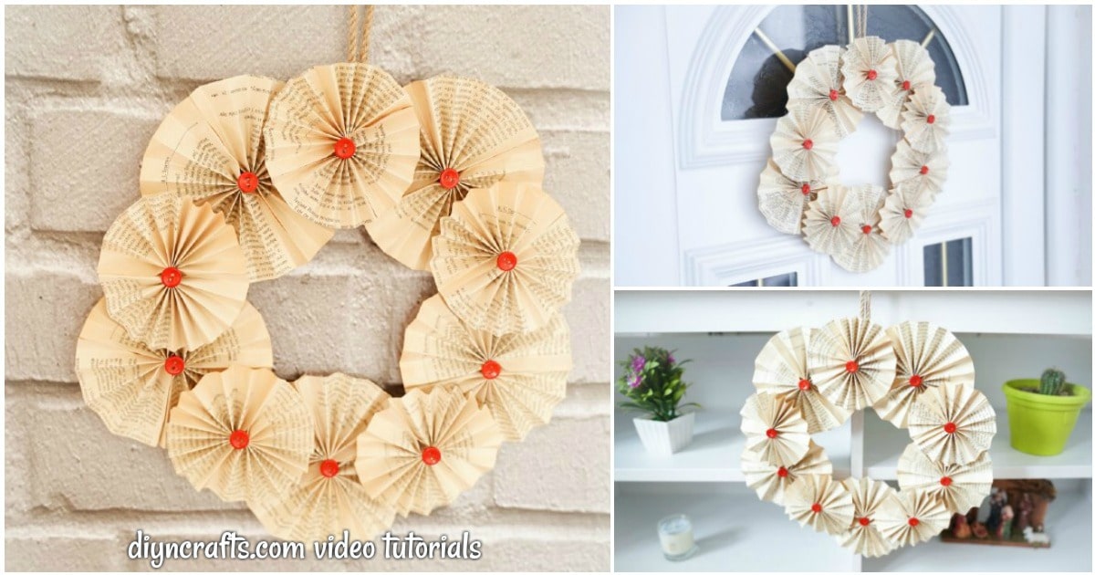 Gorgeous Old Book Page Wreath (Video Tutorial)