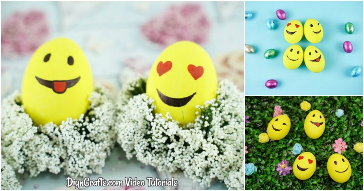 Easy DIY Smiley Face Emoji Easter Eggs