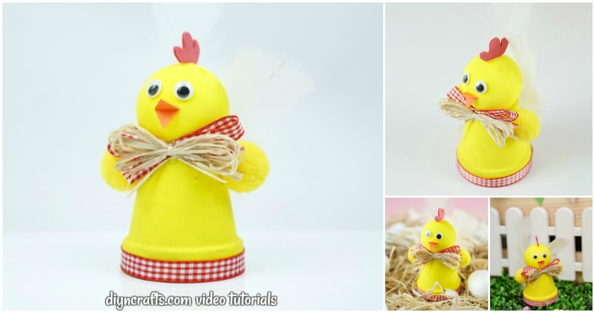 Upcycled Planter Chicken Easter Decoration