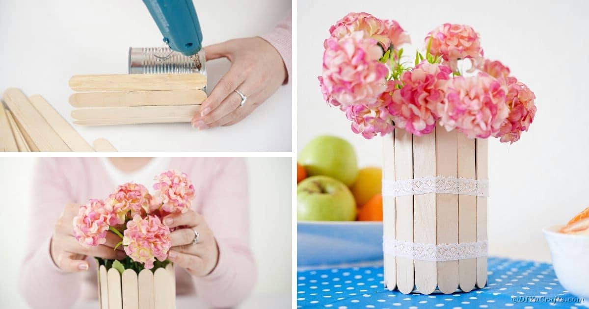 Rustic Craft Stick Tin Can Organizer – Video Tutorial