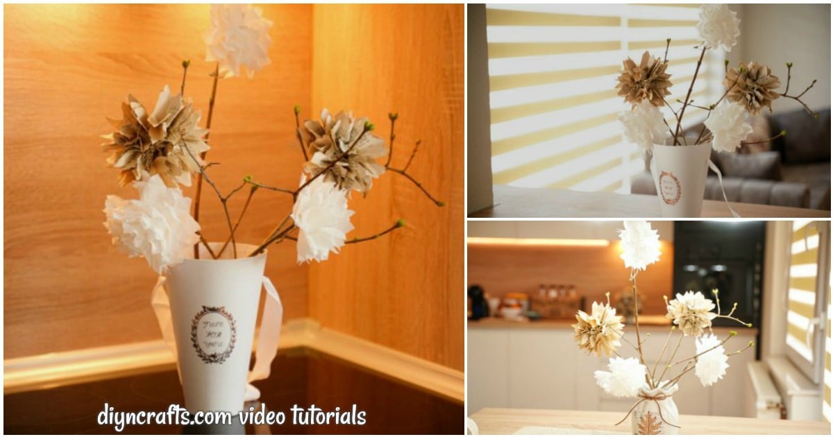 Rustic Old Book Flower Bouquet – With Video