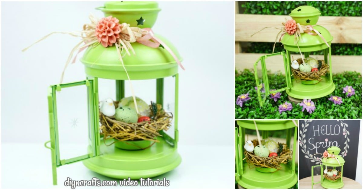Upcycled Lantern Spring Nest Decoration (Video)
