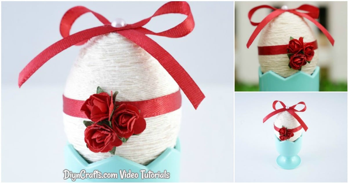 DIY Yarn Wrapped Easter Egg Decoration