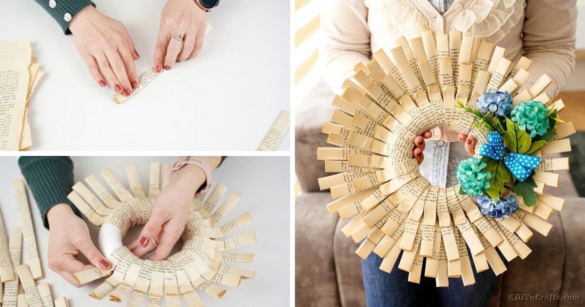 Beautiful DIY Folded Book Page Paper Wreath