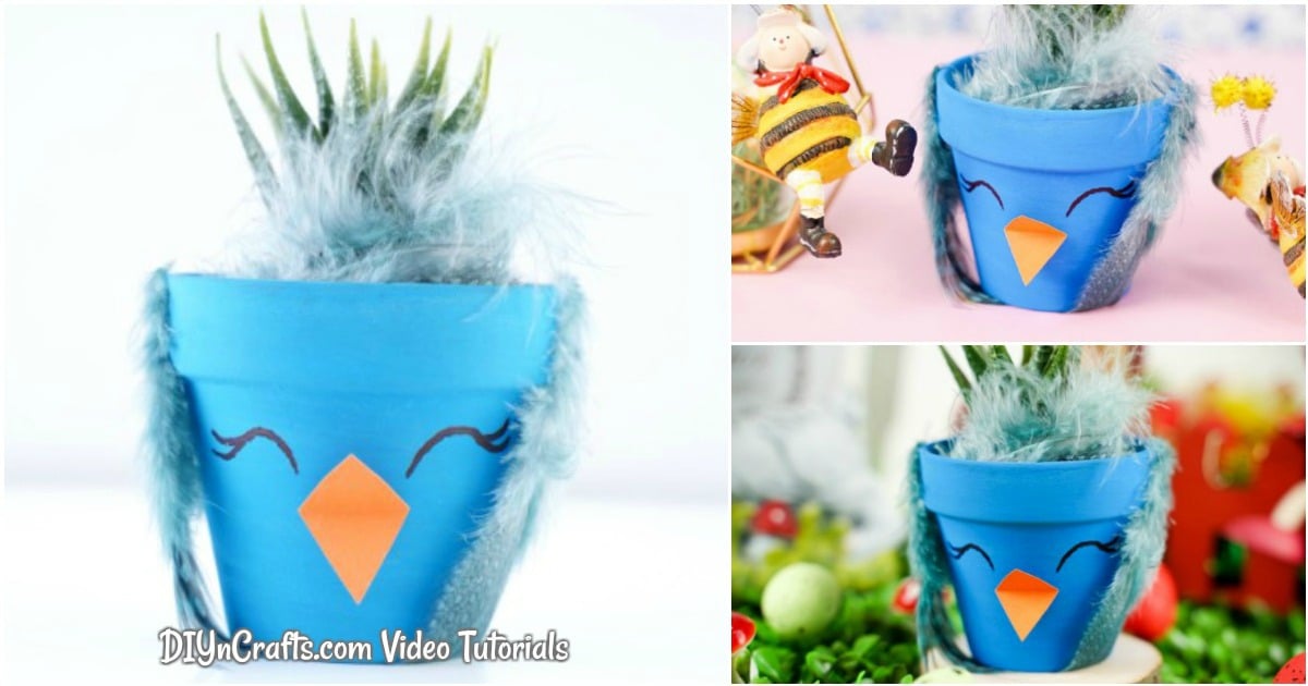 Cute Painted Bird Flower Pot Decoration