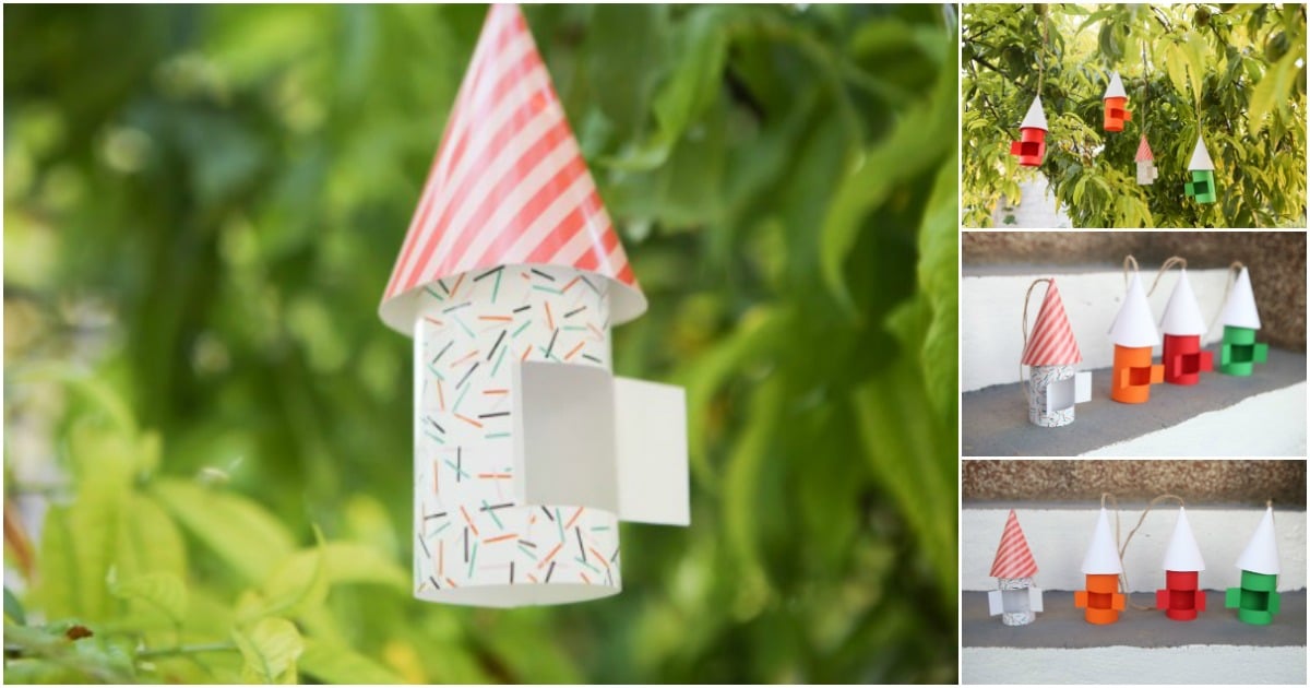 DIY Paper Gnome House Garden Decor