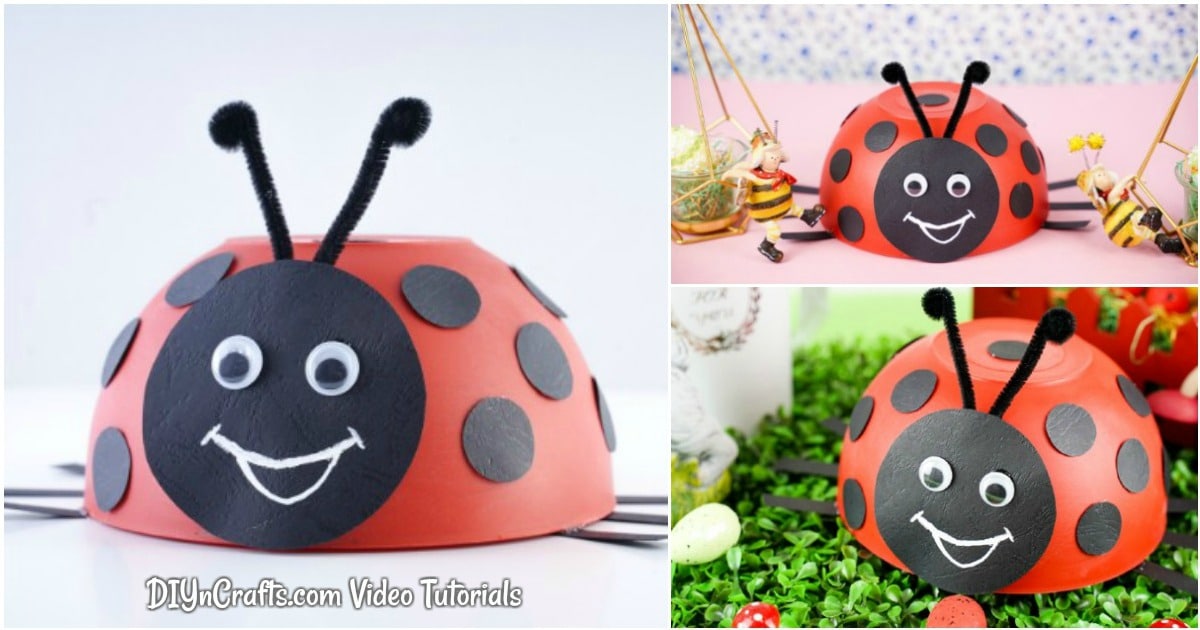 Cute Upcycled Bowl Ladybug Decoration