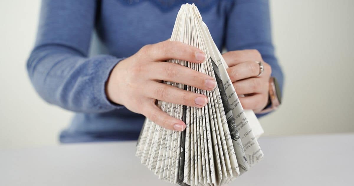 DIY Old Book Floating Witch with Broom Halloween Decor