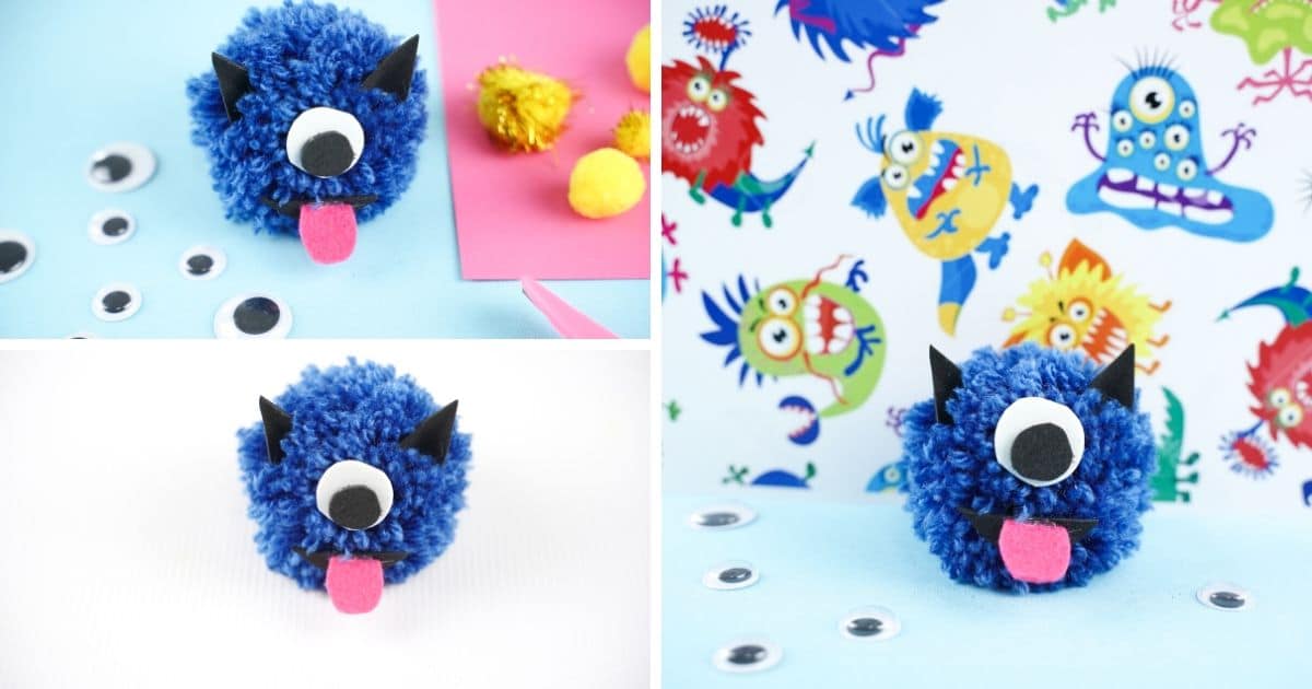 Cute DIY Yarn Pom Pom Monster (Video Tutorial)