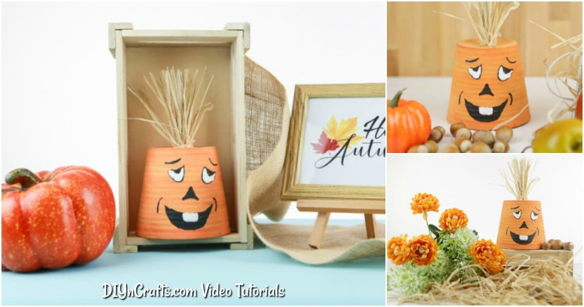 Easy DIY Silly Face Pumpkin Planter Craft