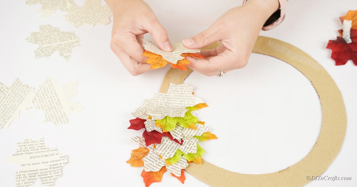 Gorgeous Fall Leaf Wreath Made From Book Pages
