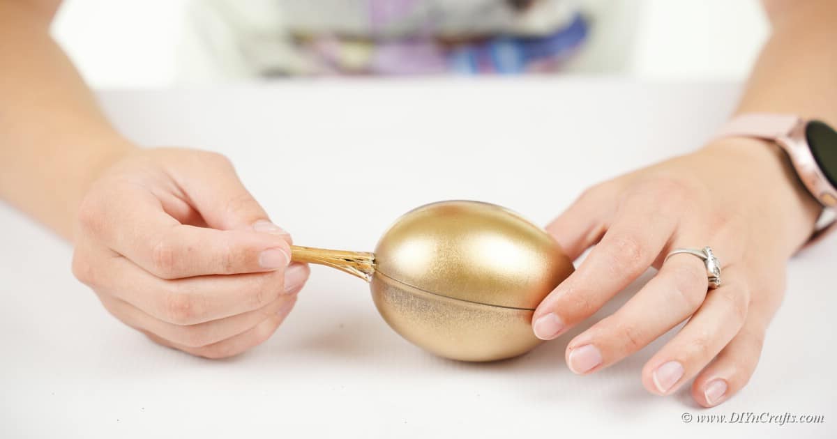 DIY Fall Acorn Decoration from Upcycled Plastic Eggs