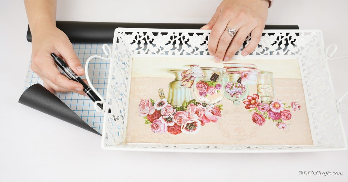 Upcycled Tray Fall Chalkboard Wreath Decoration
