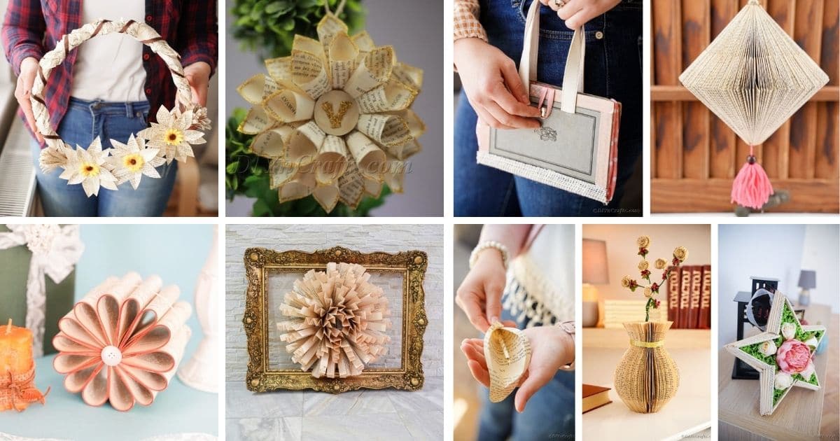 40+ Unique Old Book Crafts And Decor Ideas