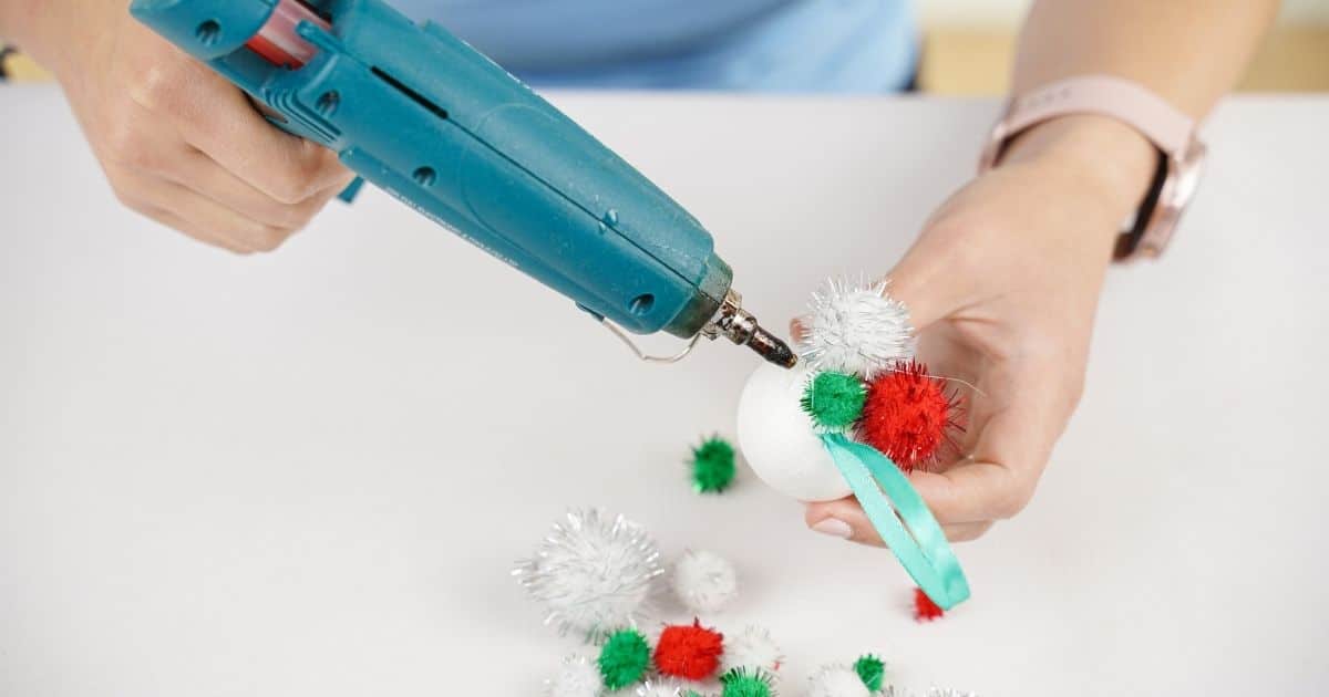 Festive DIY Pom Pom Ball Christmas Ornament