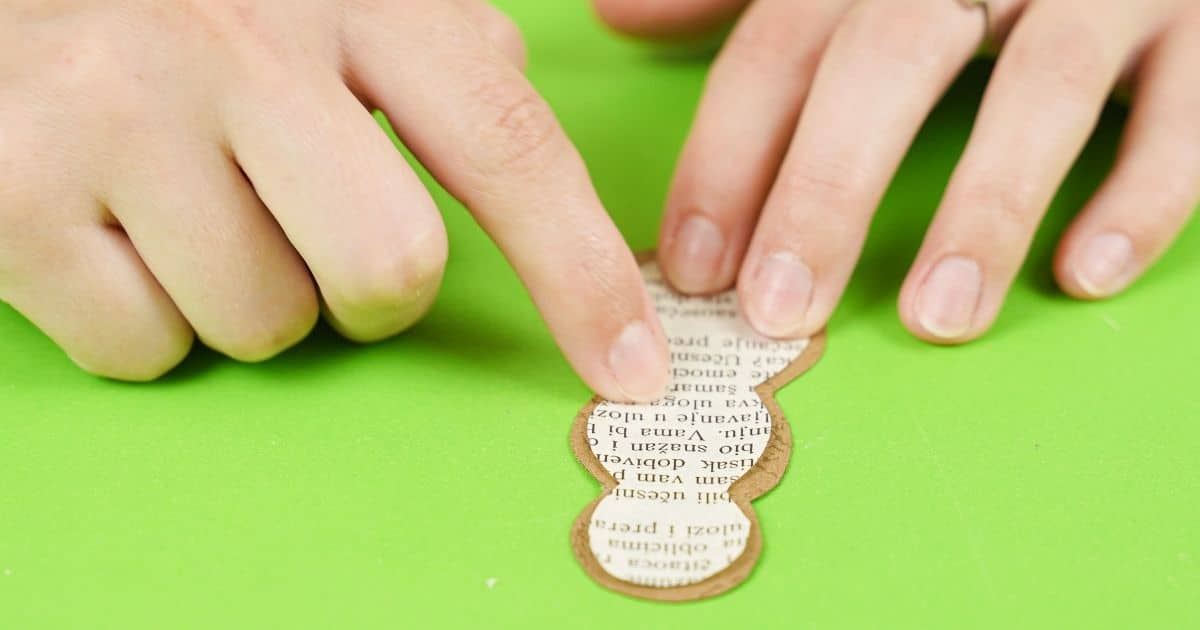 Rustic Old Book Page Snowman Paper Ornament