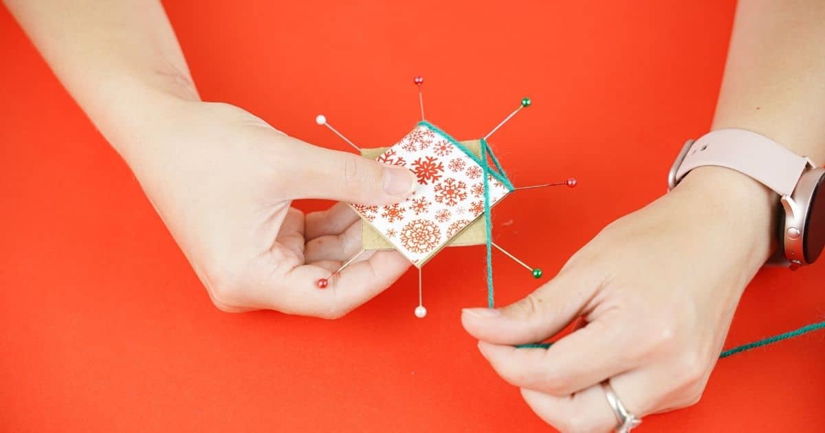 Vintage Style Yarn Woven Star Christmas Ornament